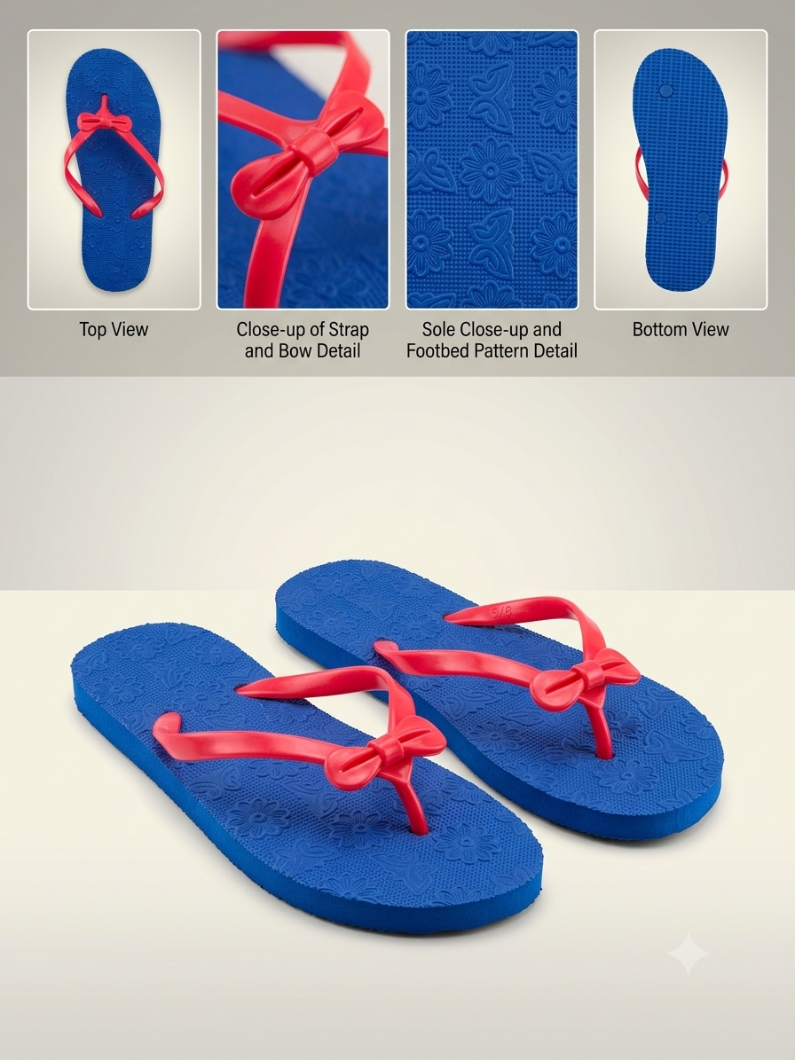 JFF Women Bathroom Blue Slippers - Image 2