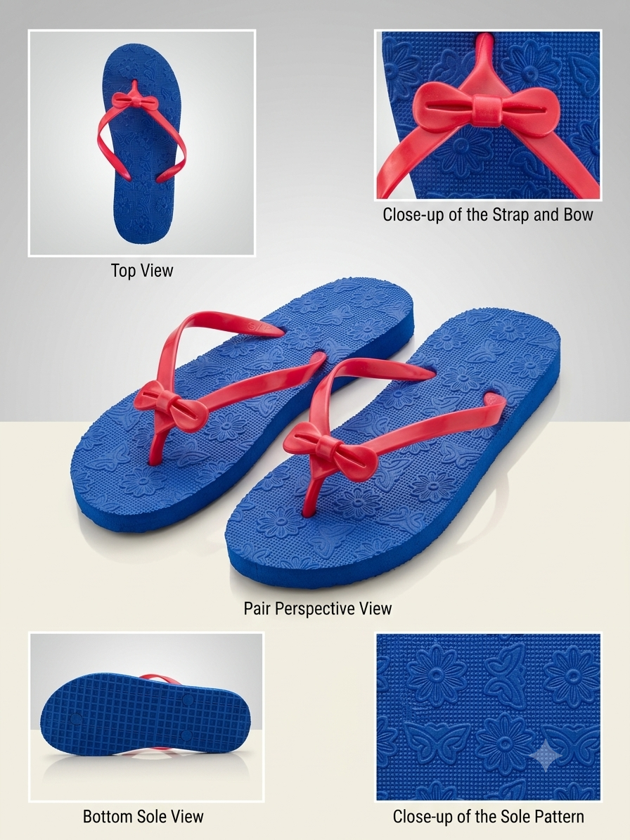JFF Women Orthopedic Blue Slippers - Image 3