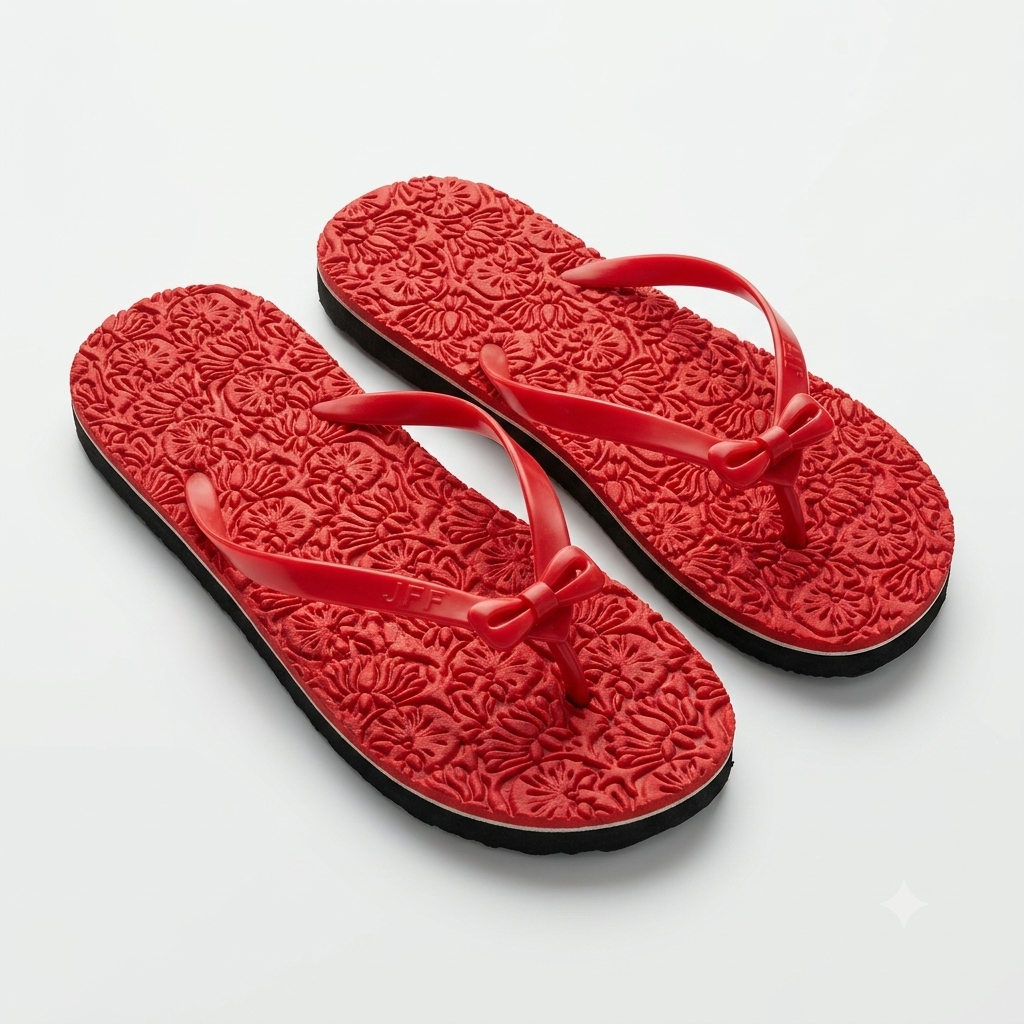 JFF Women Orthopedic Red Slippers - Image 8