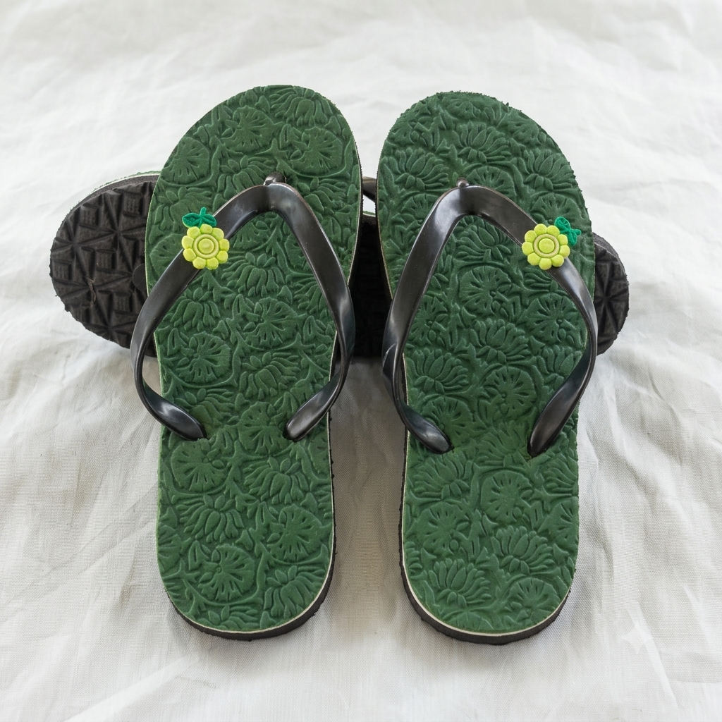 JFF Women Regular Green Slippers - Image 1